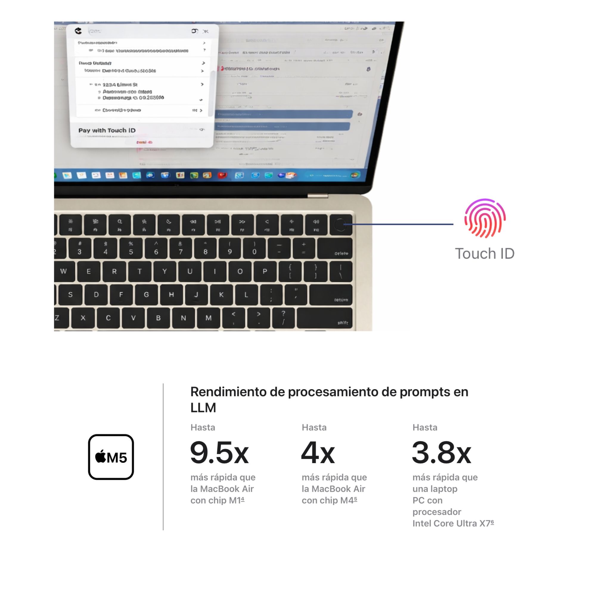 MACBOOK AIR APPLE DE 13' | CHIP M5 | 16GB RAM + 512GB SSD | TECLADO INGLÉS - STARLIGHT - 2