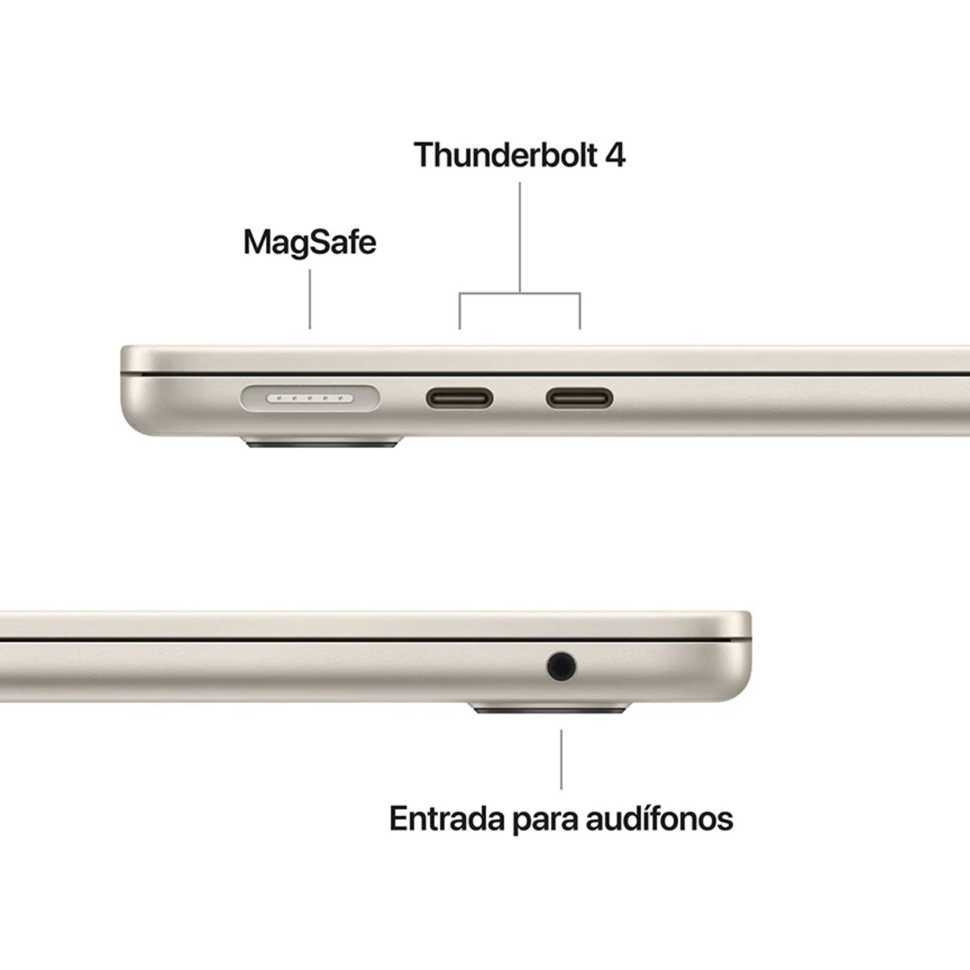MACBOOK AIR APPLE DE 13' | CHIP M5 | 16GB RAM + 512GB SSD | TECLADO INGLÉS - STARLIGHT - 5