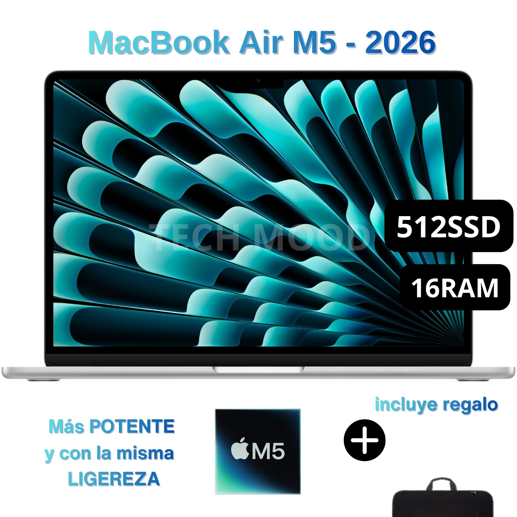 MACBOOK AIR APPLE DE 13' | CHIP M5 | 16GB RAM + 512GB SSD | TECLADO INGLÉS - SILVER - 1