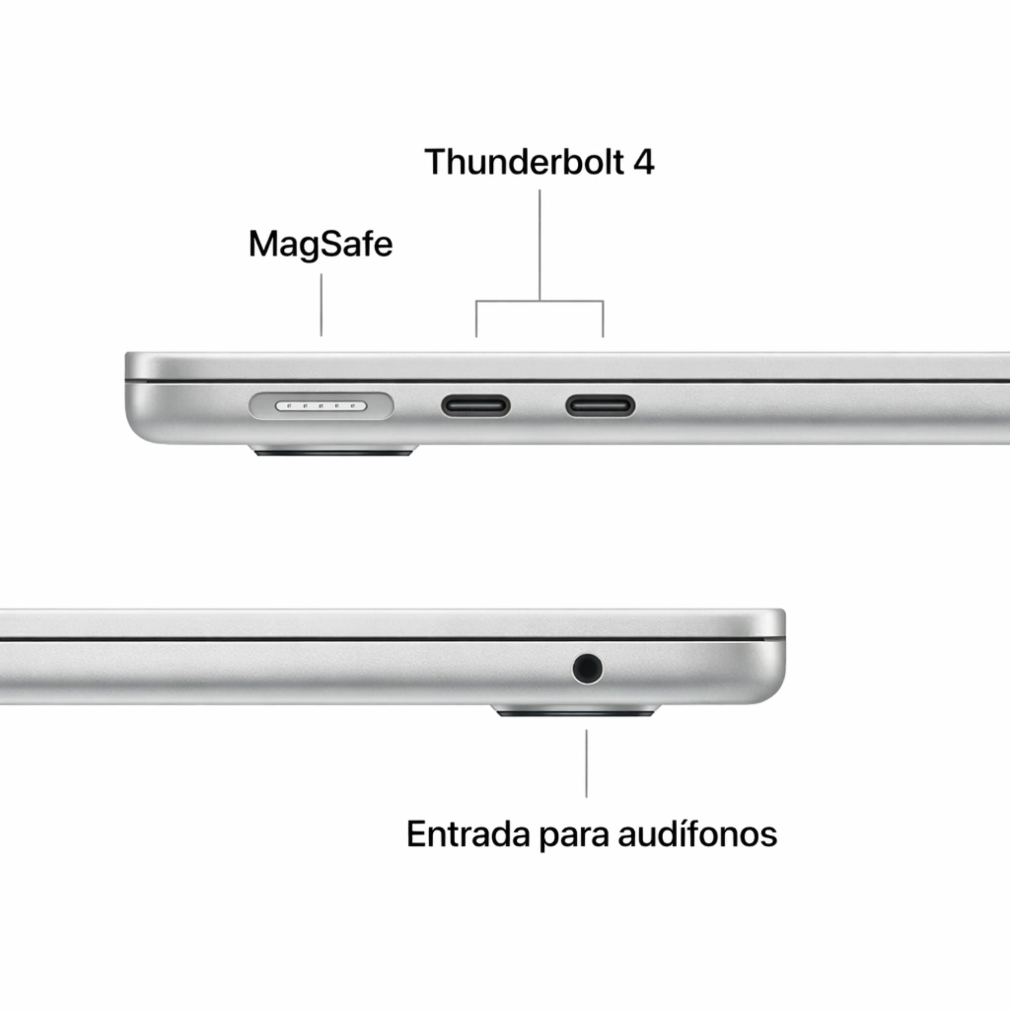MACBOOK AIR APPLE DE 13' | CHIP M5 | 16GB RAM + 512GB SSD | TECLADO INGLÉS - SILVER - 5