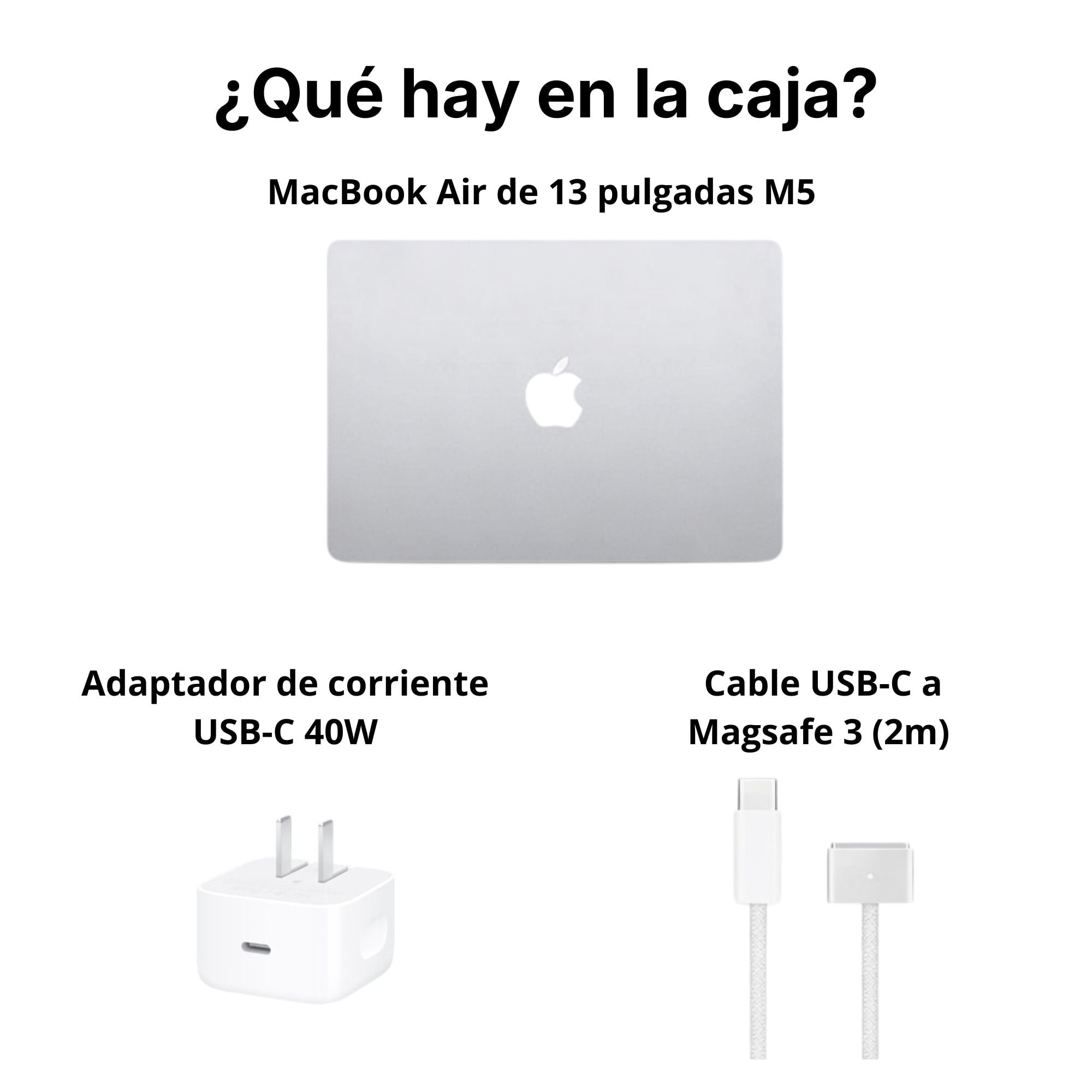 MACBOOK AIR APPLE DE 13' | CHIP M5 | 16GB RAM + 512GB SSD | TECLADO INGLÉS - SILVER - 6