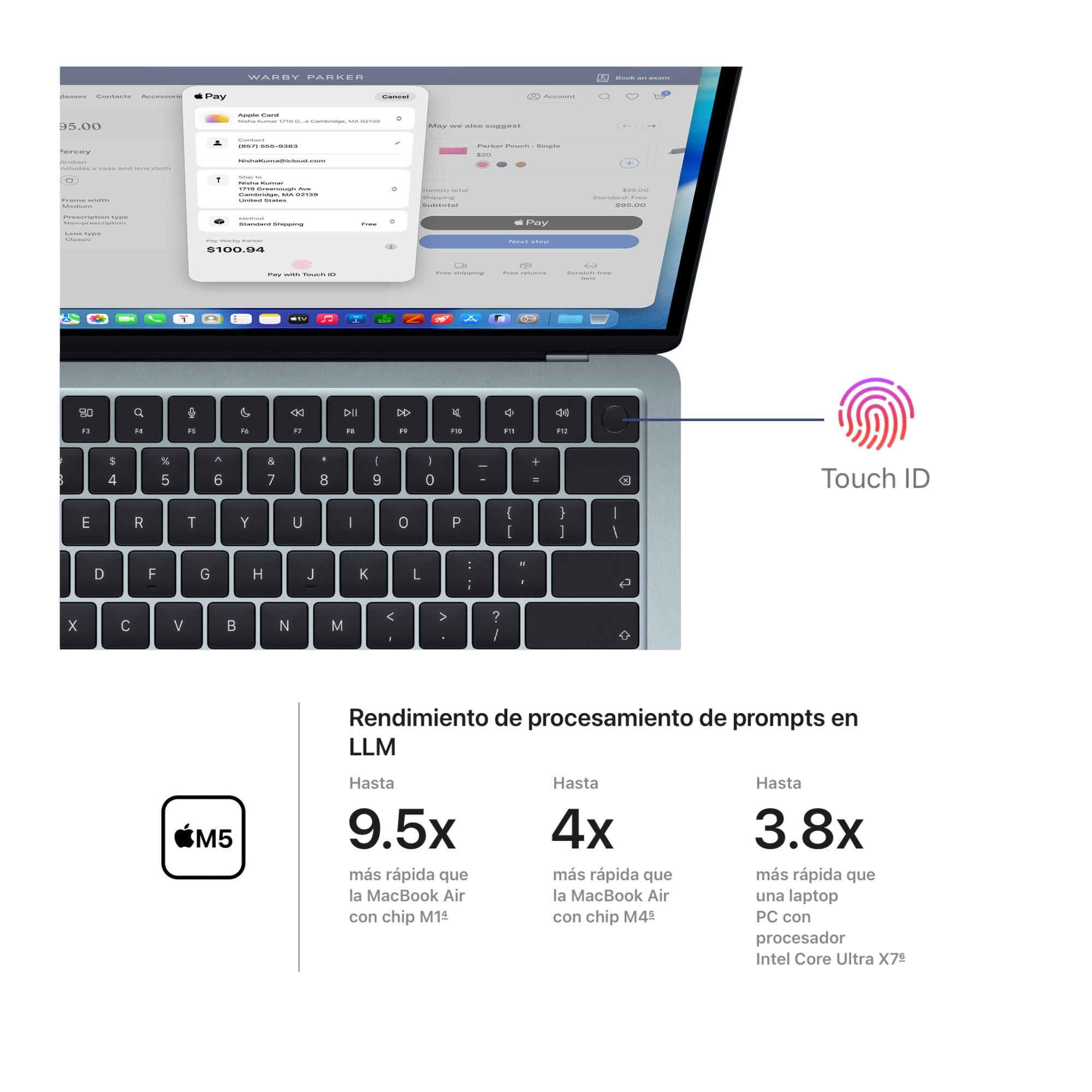MACBOOK AIR APPLE DE 13' | CHIP M5 | 16GB RAM + 512GB SSD | TECLADO INGLÉS - SKY BLUE - 2
