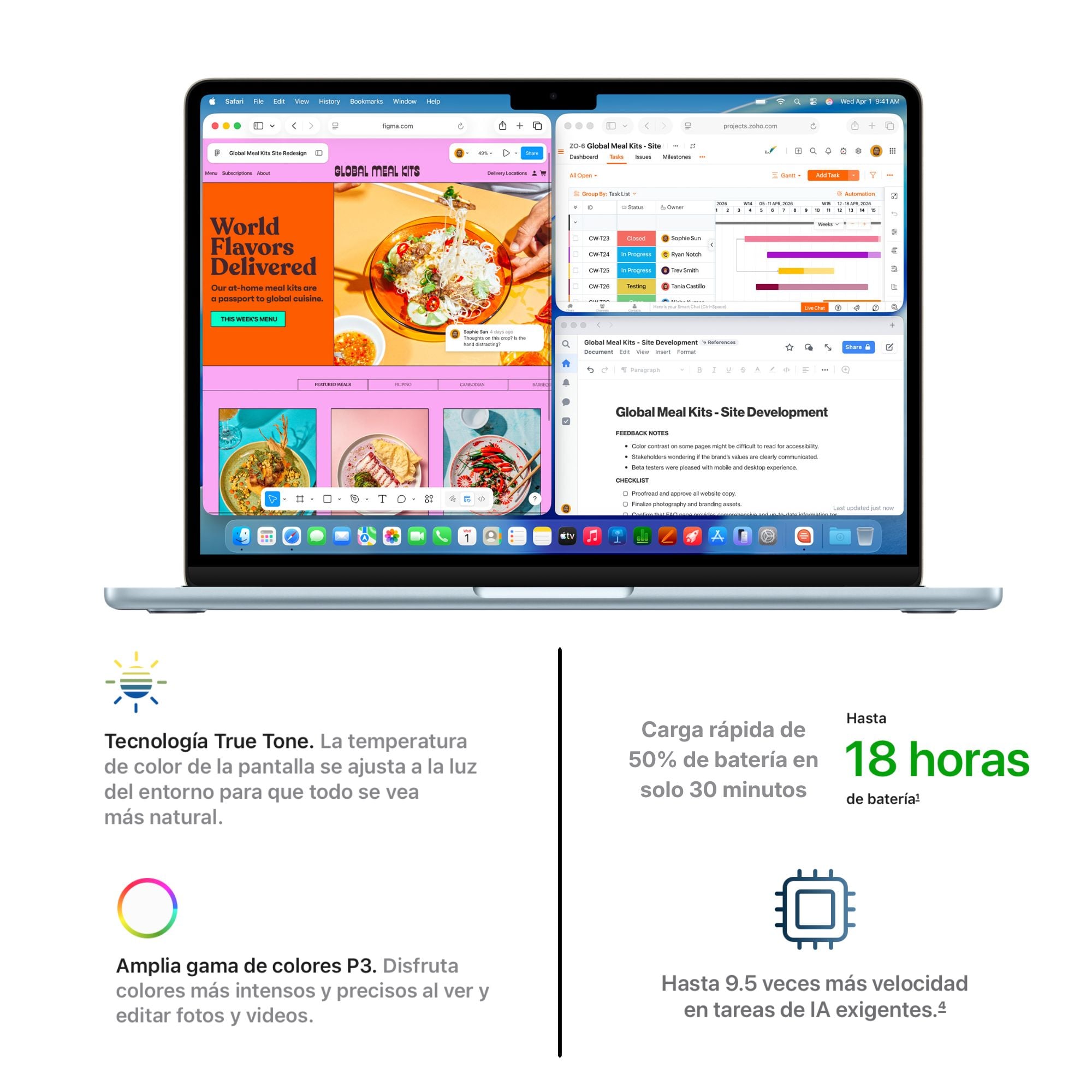 MACBOOK AIR APPLE DE 13' | CHIP M5 | 16GB RAM + 512GB SSD | TECLADO INGLÉS - SKY BLUE - 4