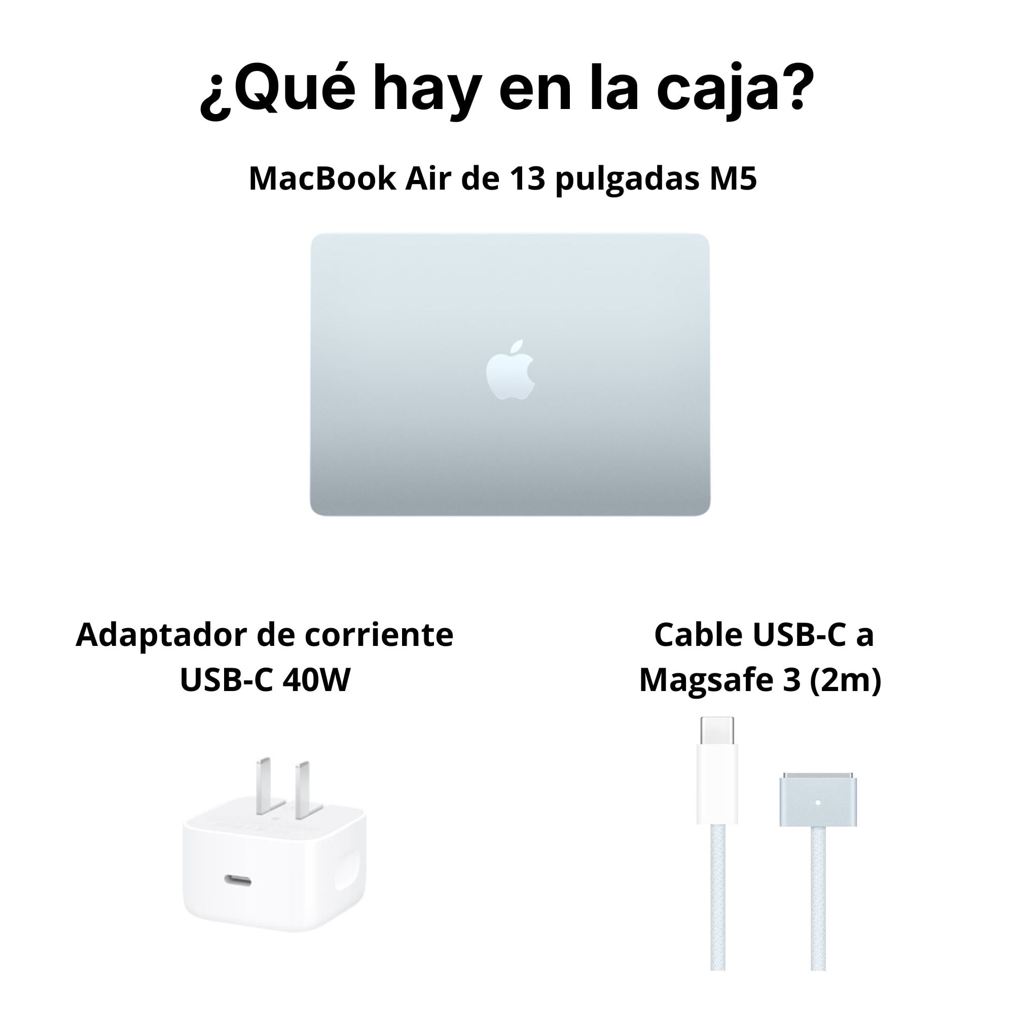 MACBOOK AIR APPLE DE 13' | CHIP M5 | 16GB RAM + 512GB SSD | TECLADO INGLÉS - SKY BLUE - 6