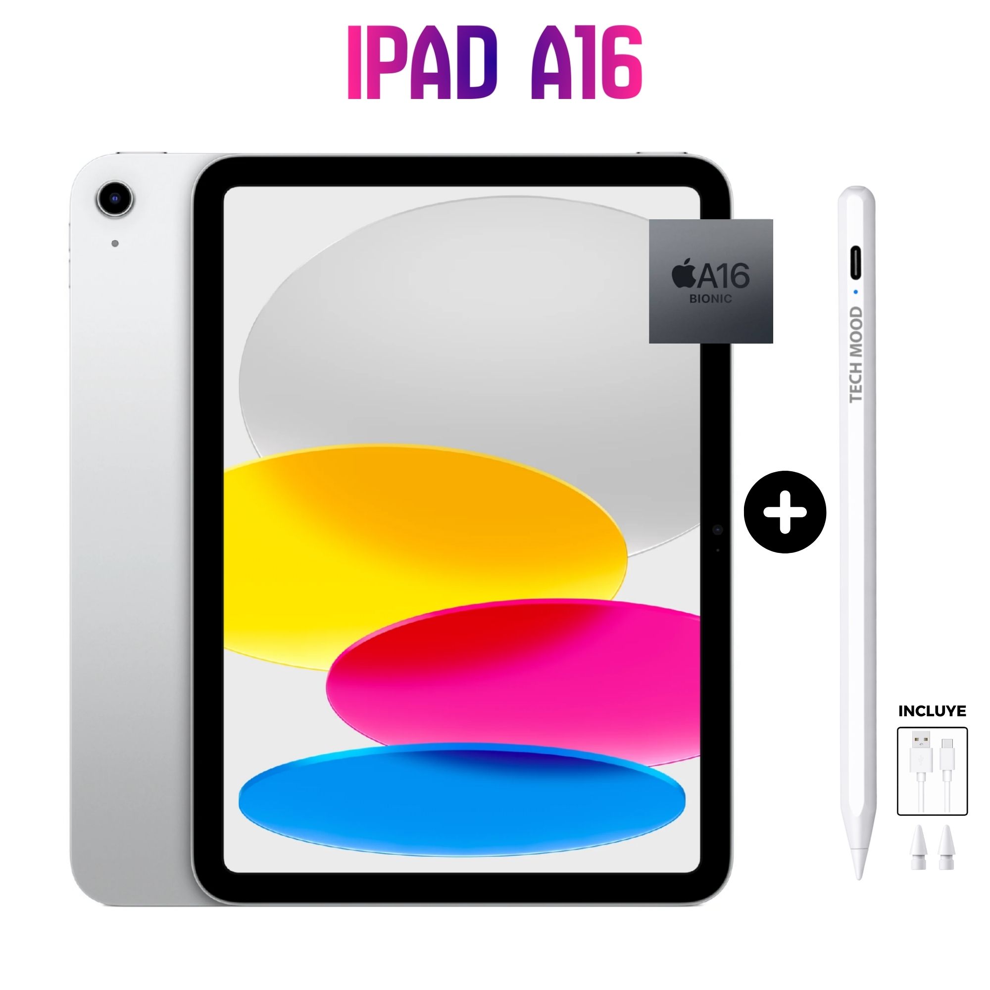 IPAD 11'' CHIP A16 WIFI 128GB - SILVER + PENCIL ALTERNATIVO USB-C - 1