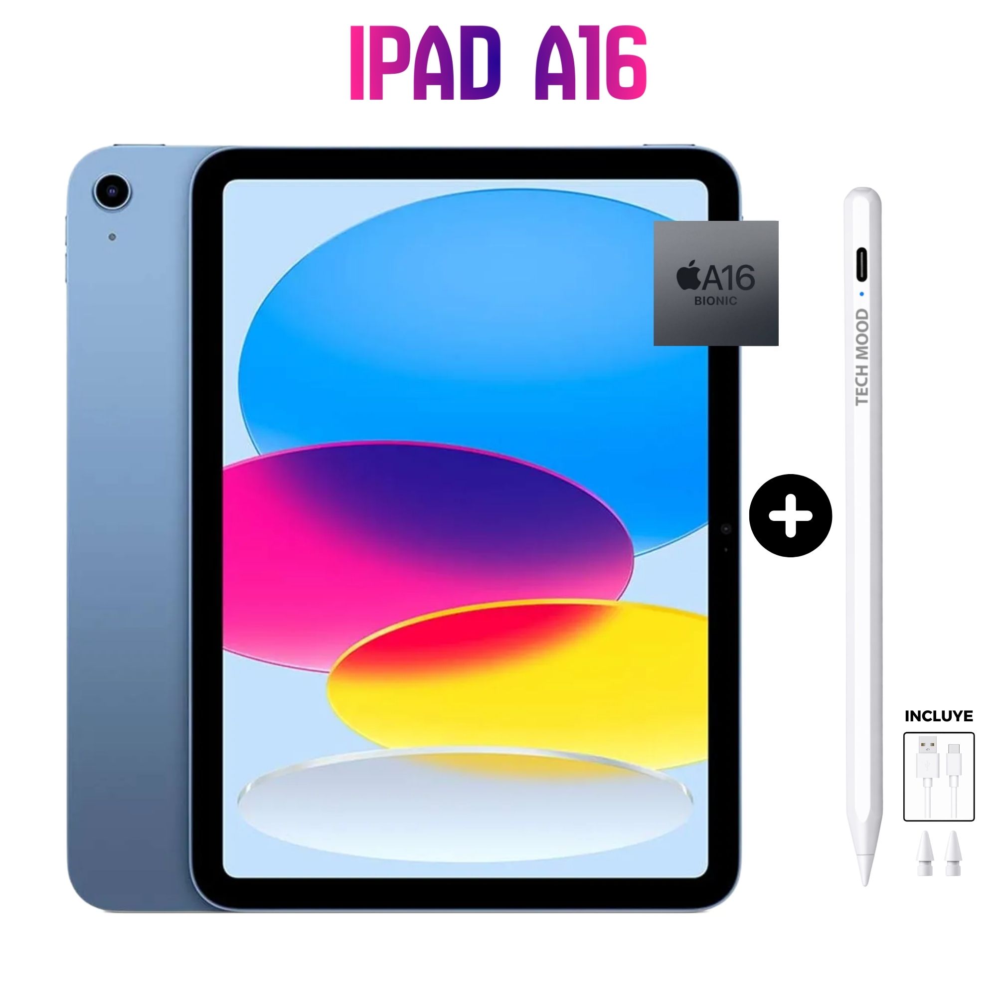 IPAD 11'' CHIP A16 WIFI 128GB - BLUE + PENCIL ALTERNATIVO USB-C - 1