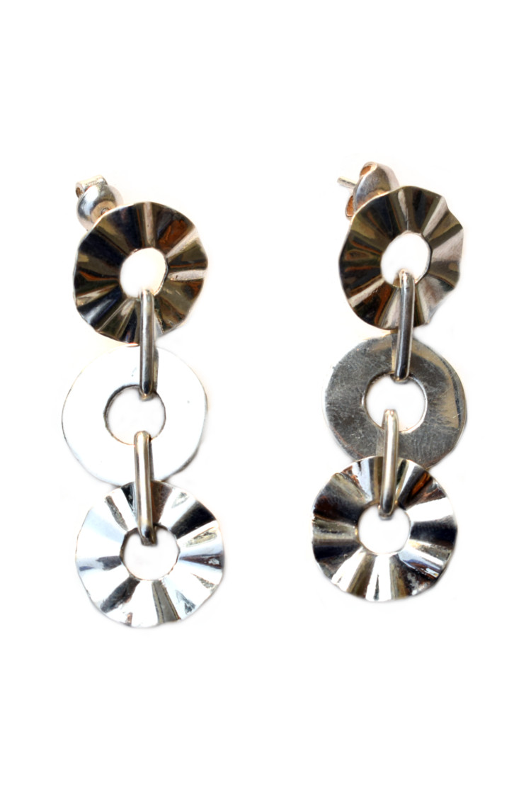 ARETE CIRCULOS TRES TIEMPOS EN PLATA 950 - 1