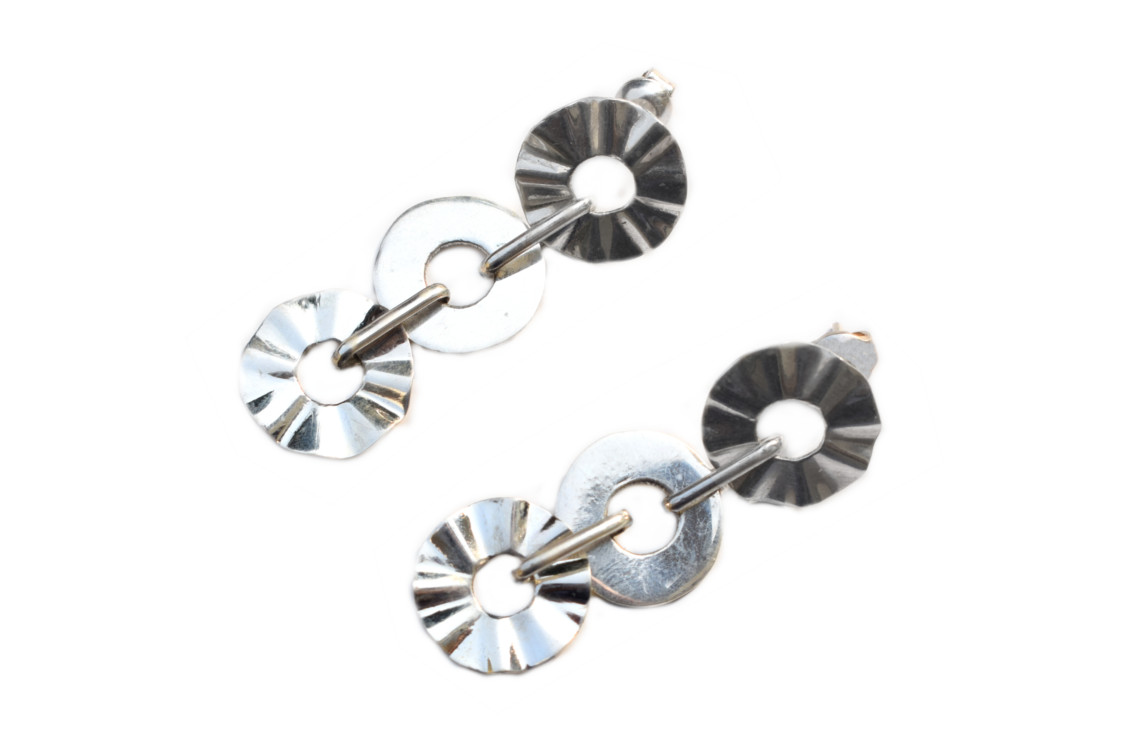 ARETE CIRCULOS TRES TIEMPOS EN PLATA 950 - 3