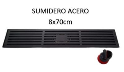 SUMIDERO DE ACERO SUS 304 RECTANGULAR 8 X 70 CM NEGRO - 1