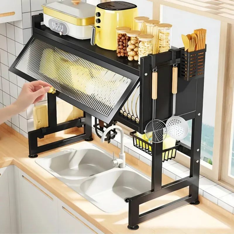 ESCURRIDOR DE PLATOS DE 2 NIVELES CON TAPA – 85 CM - 1