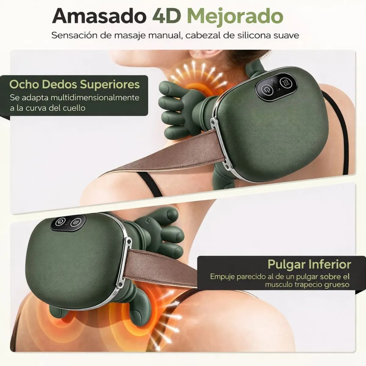 MASAJEADOR DE CUELLO Y HOMBROS 4D CON CALOR RELAJANTE - 3