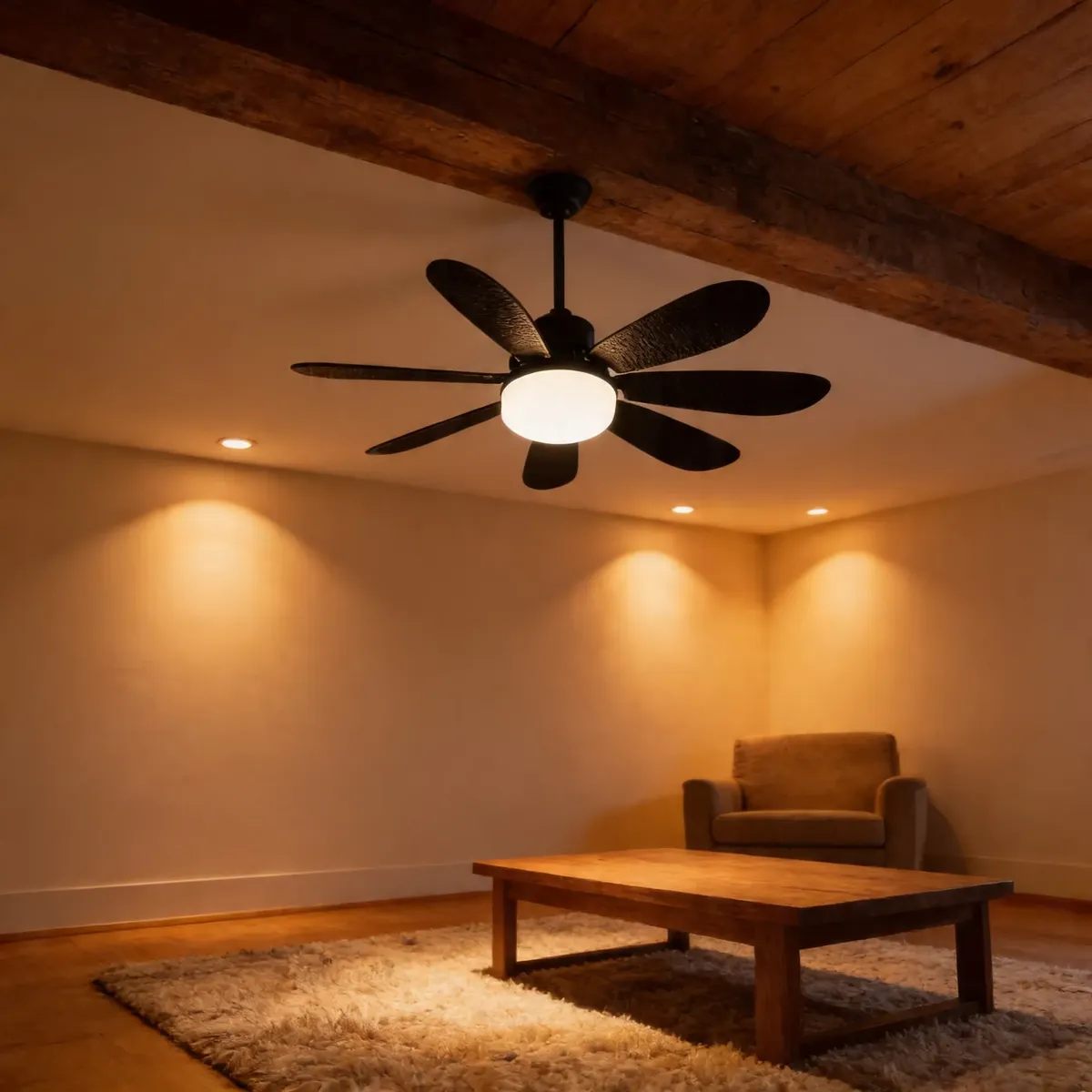 FOCO VENTILADOR 2 EN 1 TECHO | 6 ASPAS + CONTROL - 2