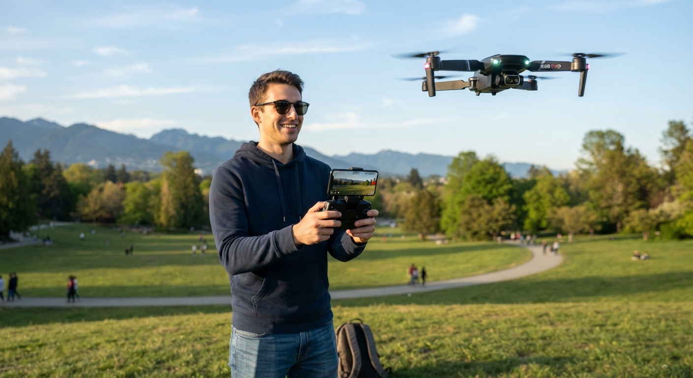 DRONE E88 PRO PLEGABLE CON DOBLE CÁMARA 4K + HD, CONTROL REMOTO Y ACCESORIOS - 1