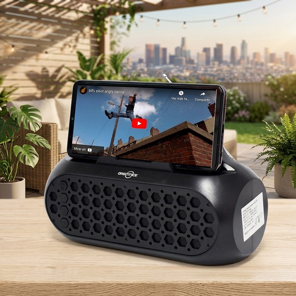 LINTERNA PARLANTE SOLAR RECARGABLE BLUETOOTH RADIO FM CON SOPORTE PARA CELULAR - 2