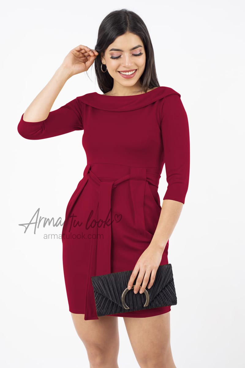VESTIDO CORTO MUJER ARMA TU LOOK ANTONELLA CUELLO BEBE Y BOLSILLOS - 1