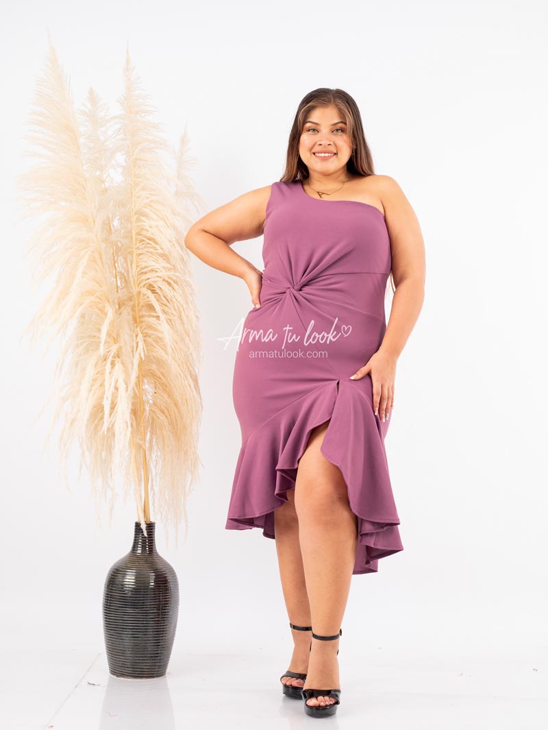 VESTIDO MIDI MUJER ARMA TU LOOK DAPHNE UN SOLO HOMBRO SIRENA - 1
