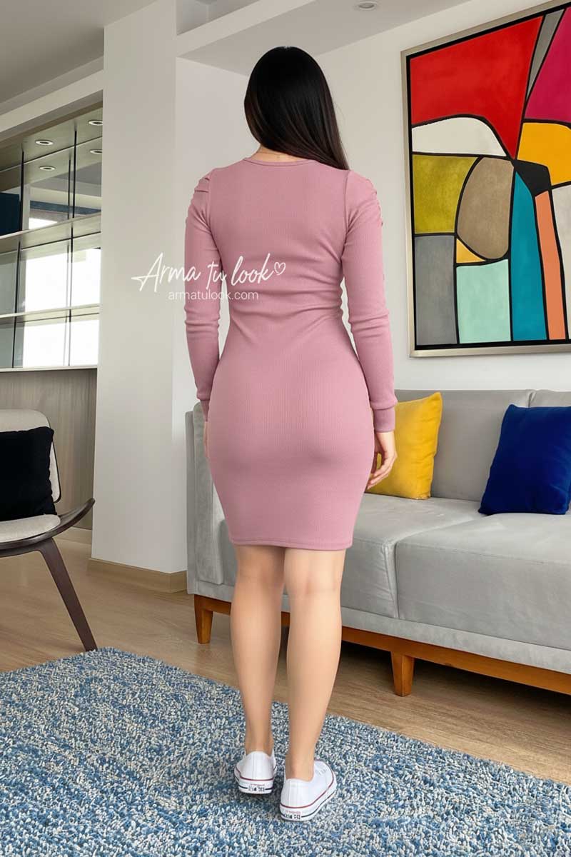 VESTIDO CORTO MUJER ARMA TU LOOK DEBBIE CON ESCOTE EN PECHO CUELLO REDONDO - 2