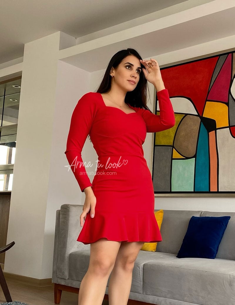 VESTIDO CORTO MUJER ARMA TU LOOK GAELA SIRENA MANGA LARGA - 2