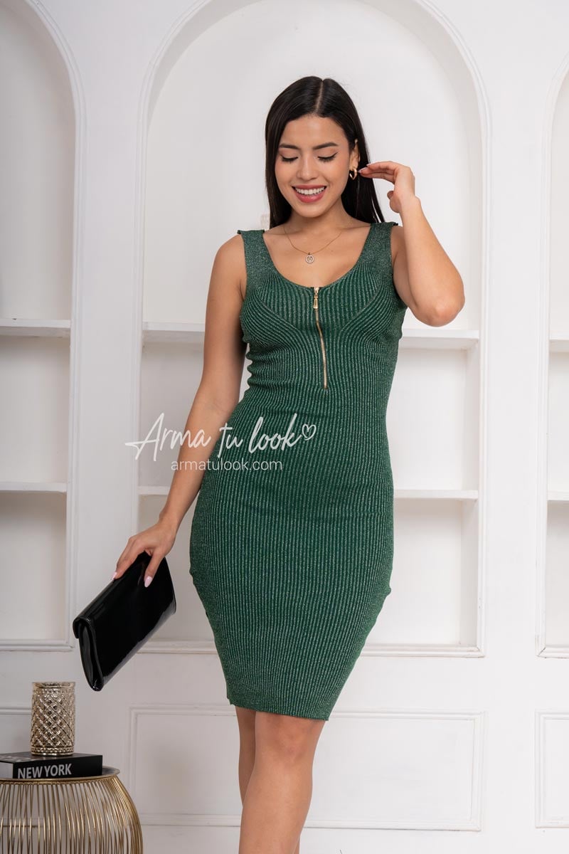 VESTIDO MIDI MUJER ARMA TU LOOK GLAM CON HILOS METALICOS - 1
