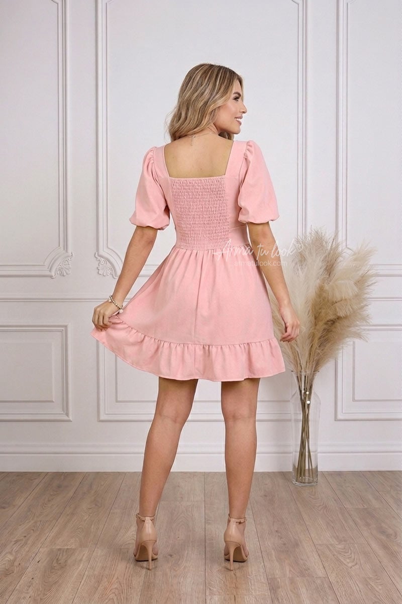 VESTIDO CORTO MUJER ARMA TU LOOK GLENDA MANGAS ABULLONADAS - 2