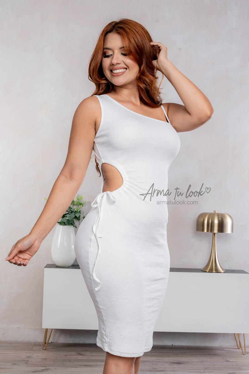 VESTIDO CORTO MUJER ARMA TU LOOK NATHY ALGODON RIB ESCOTE EN LA CINTURA - 4