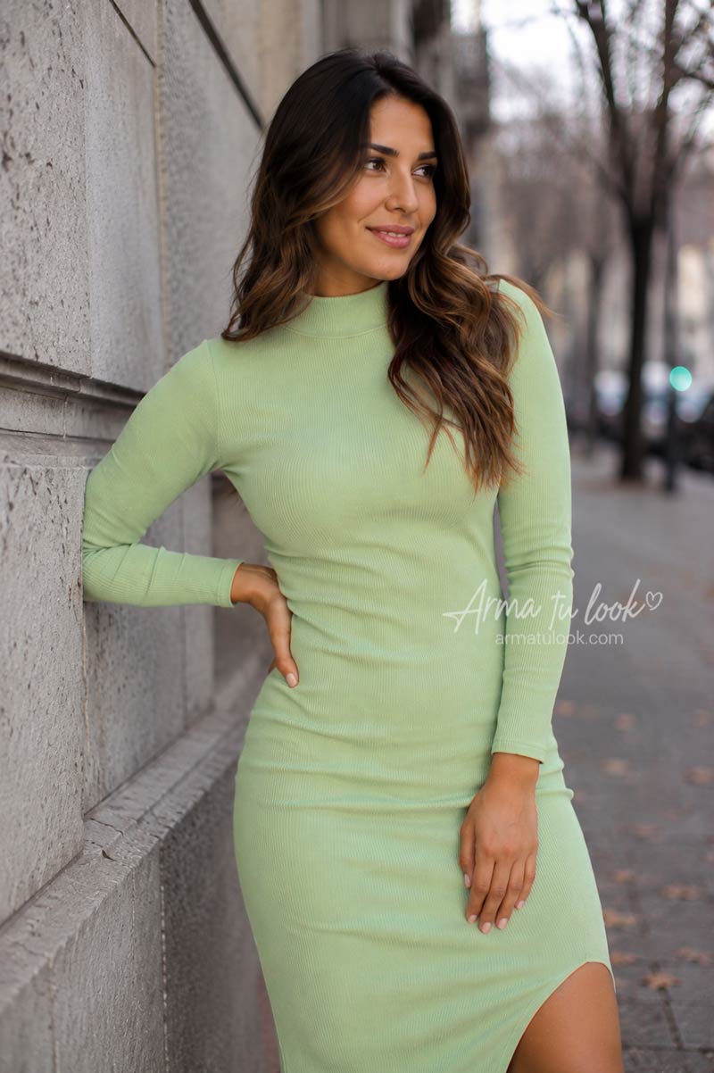 VESTIDO MIDI MUJER ARMA TU LOOK NINA CAFARENA ABERTURA ALGODON RIB - 2