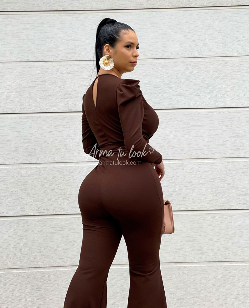 ENTERIZO PALAZZO MUJER ARMA TU LOOK SILVIA MANGA LARGA CINTURÓN PANTALÓN - 2