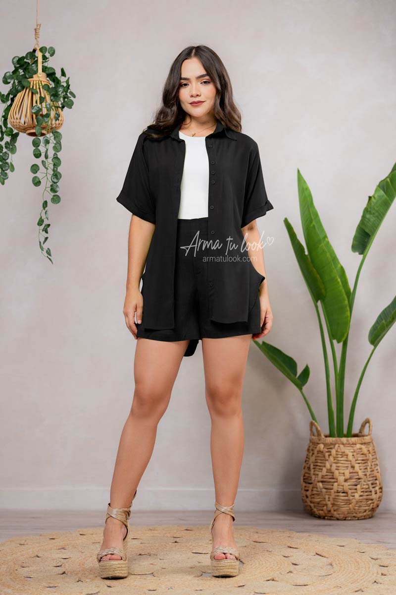 SET SHORT + CAMISA LINO MUJER ARMA TU LOOK LORENA - 1