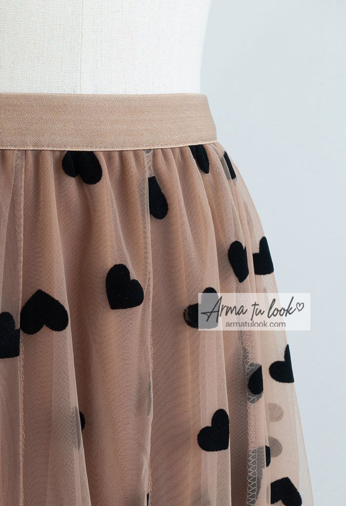 FALDA MIDI MUJER ARMA TU LOOK LOVE 3D DE TUL CON APLICACIONES DE CORAZONES - 2