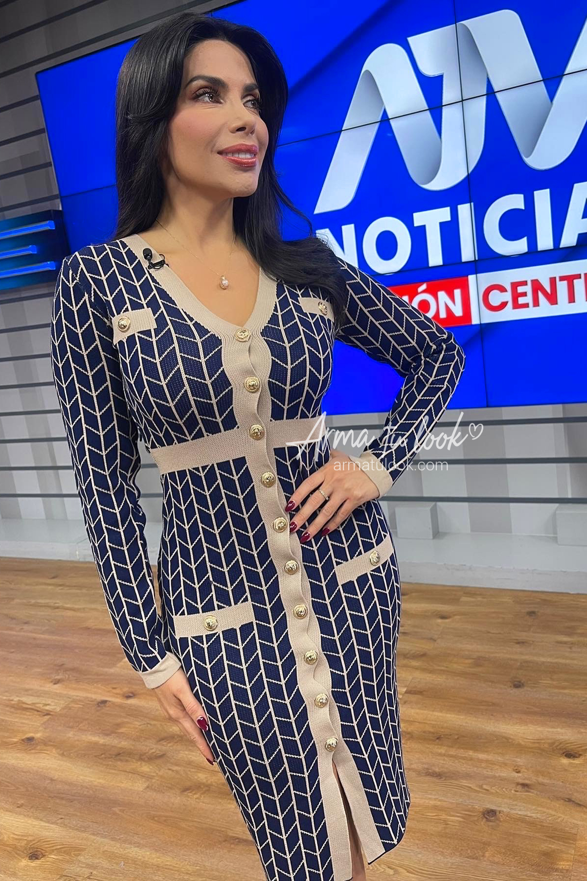 VESTIDO MIDI MUJER ARMA TU LOOK BARCELONA CON BROCHES MANGA LARGA - 1