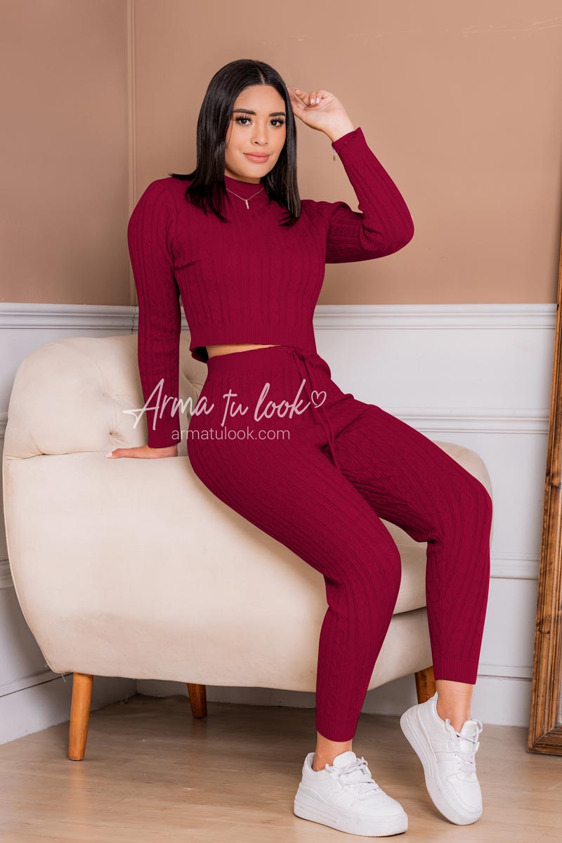 SET PANTALÓN LEGGIN + CHOMPA CASHMERE SKINNY MUJER ARMA TU LOOK TRACY 2 PIEZAS - 1