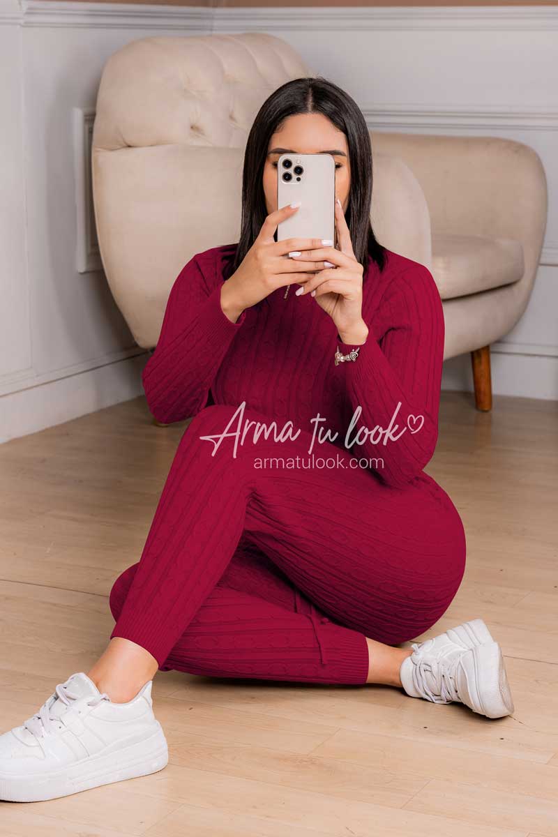 SET PANTALÓN LEGGIN + CHOMPA CASHMERE SKINNY MUJER ARMA TU LOOK TRACY 2 PIEZAS - 2