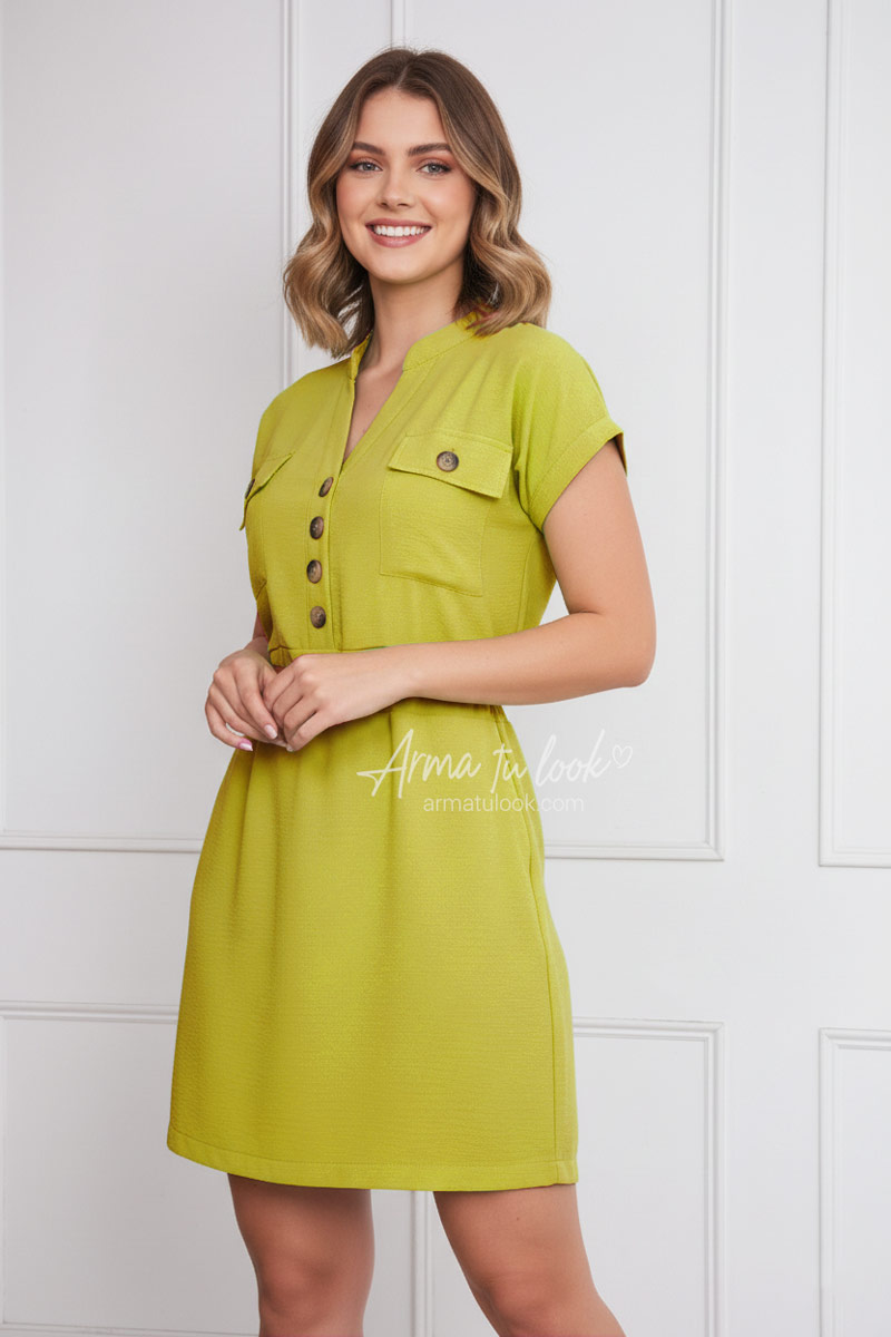 VESTIDO CRISTELL CAMISERO CON BOLSILLOS - 1