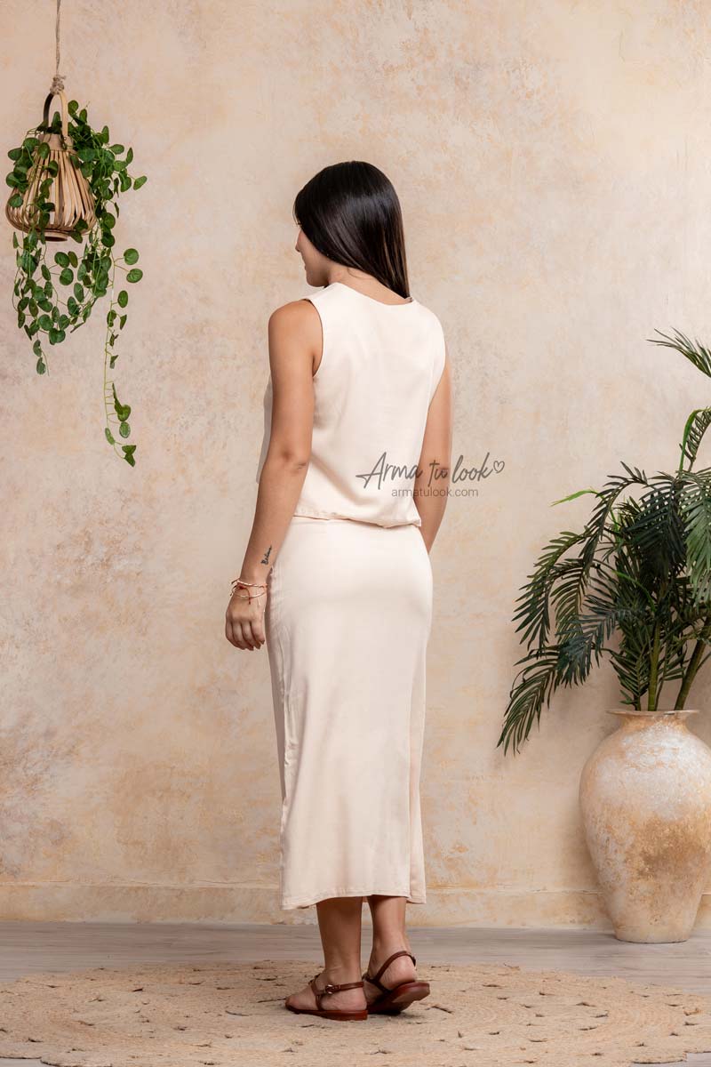 SET LILIANA FALDA Y BLUSA DE LINO - 3