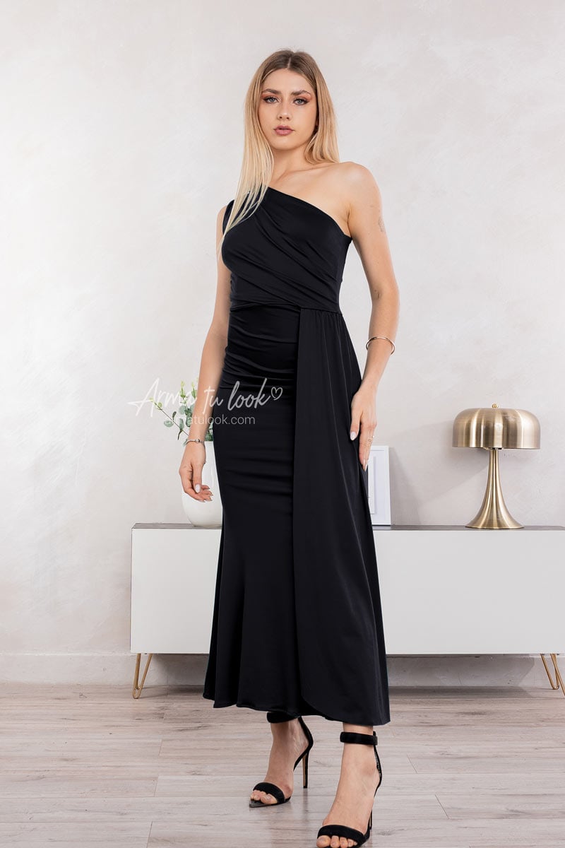 VESTIDO VENUS DRAPEADO CORTE SIRENA - 1