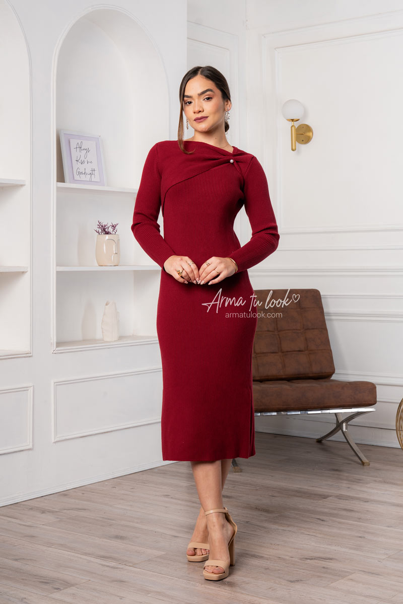 VESTIDO DALILA DE CASHMERE MANGA LARGA - 1