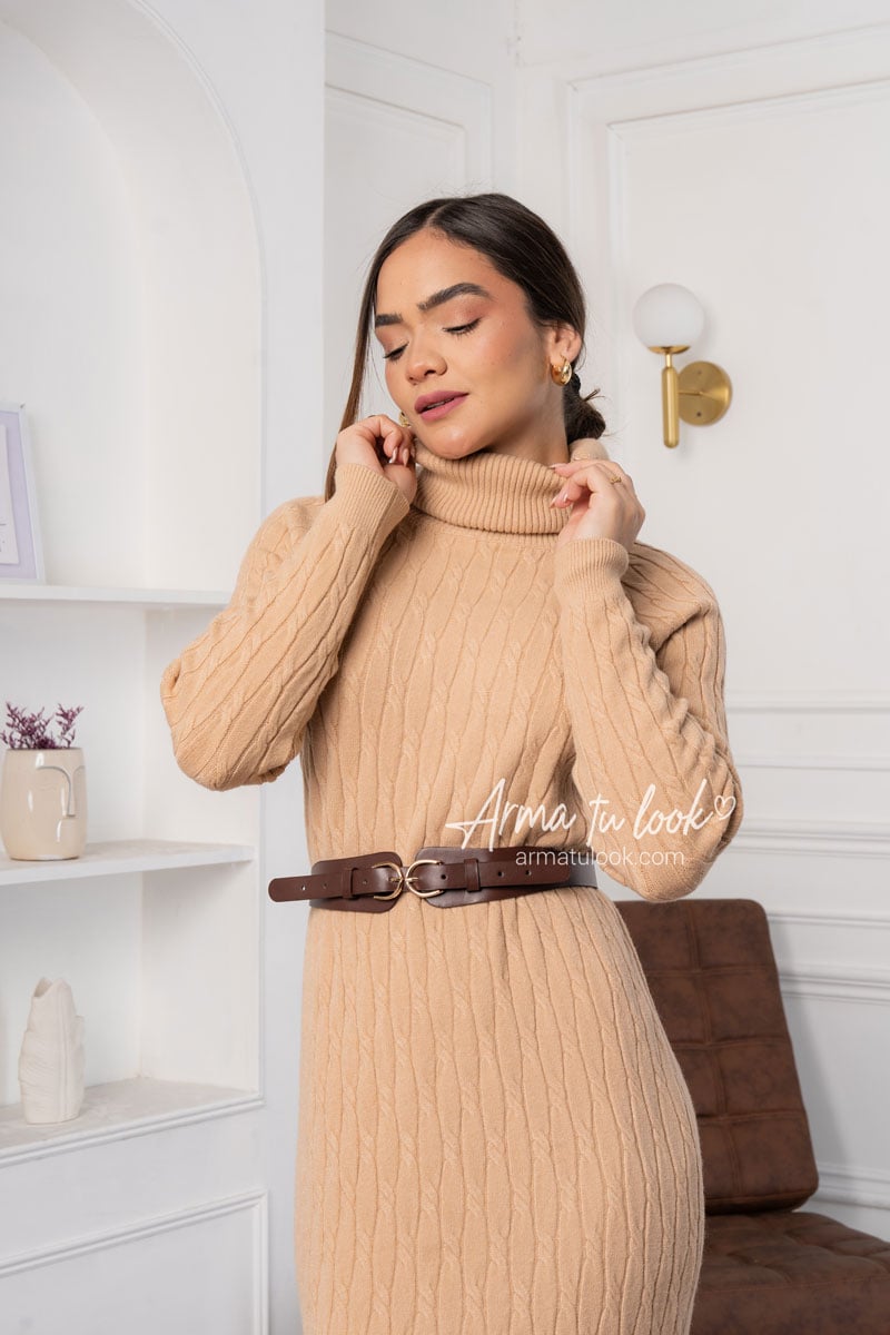 VESTIDO ALASKA CUELLO TORTUGA OVERSIZE DE CASHMERE - 2