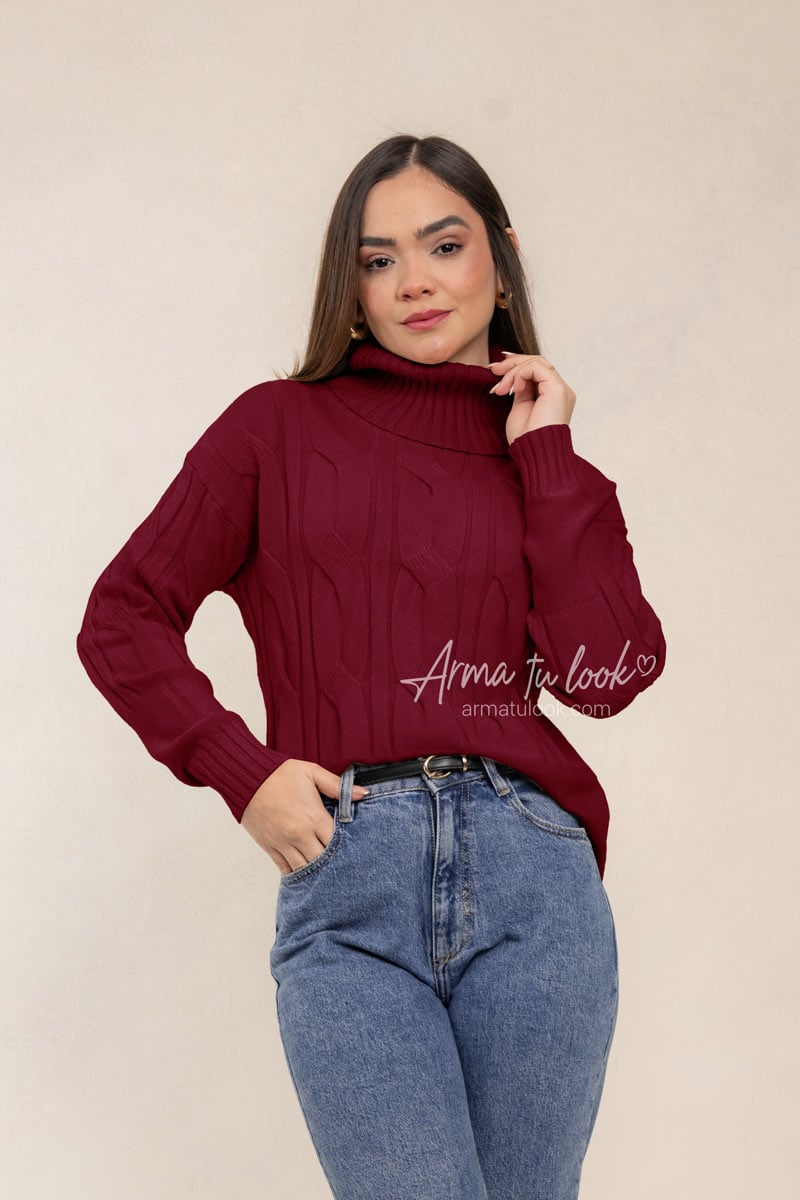 CHOMPA PAOLA DE CASHMERE CUELLO TORTUGA OVERSIZE - 1