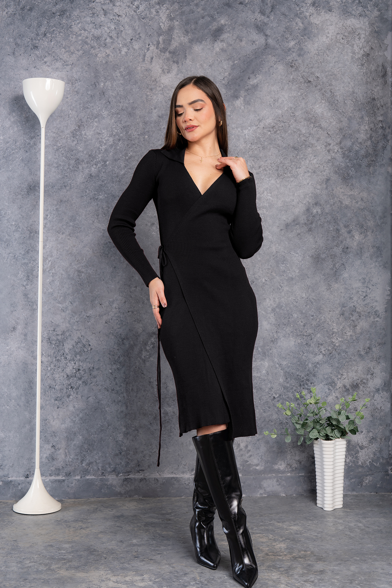 VESTIDO BRESCIA ENVOLVENTE DE HILO TACTO - 1