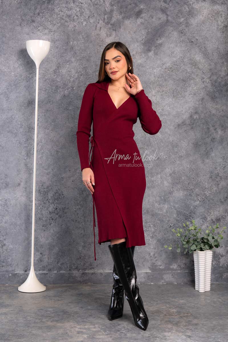 VESTIDO BRESCIA ENVOLVENTE DE HILO TACTO - 1