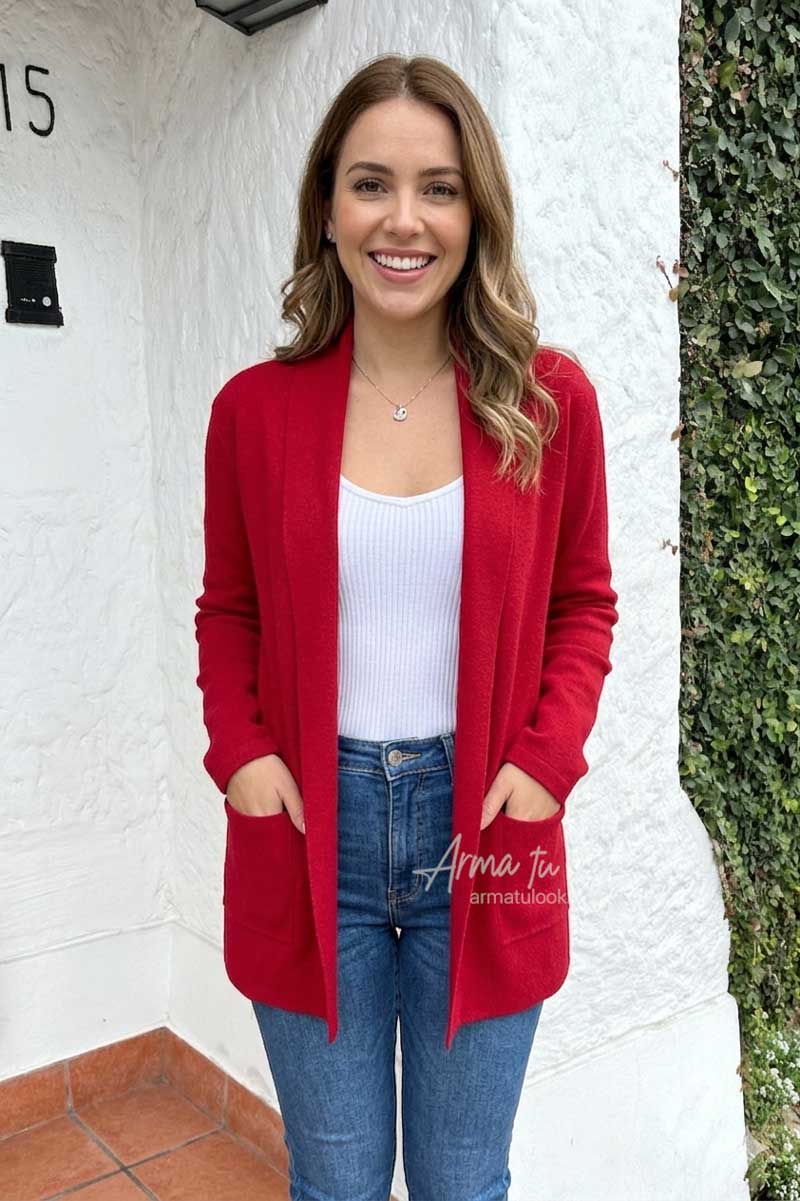 CARDIGAN LARGO CAPA MARISOL SIN CAPUCHA DE CASHMERE - 1