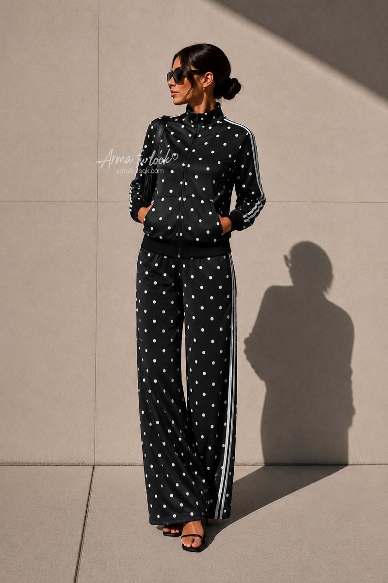 SET GIA POLKA DOTS CASACA Y PANTALON PALAZZO - 1