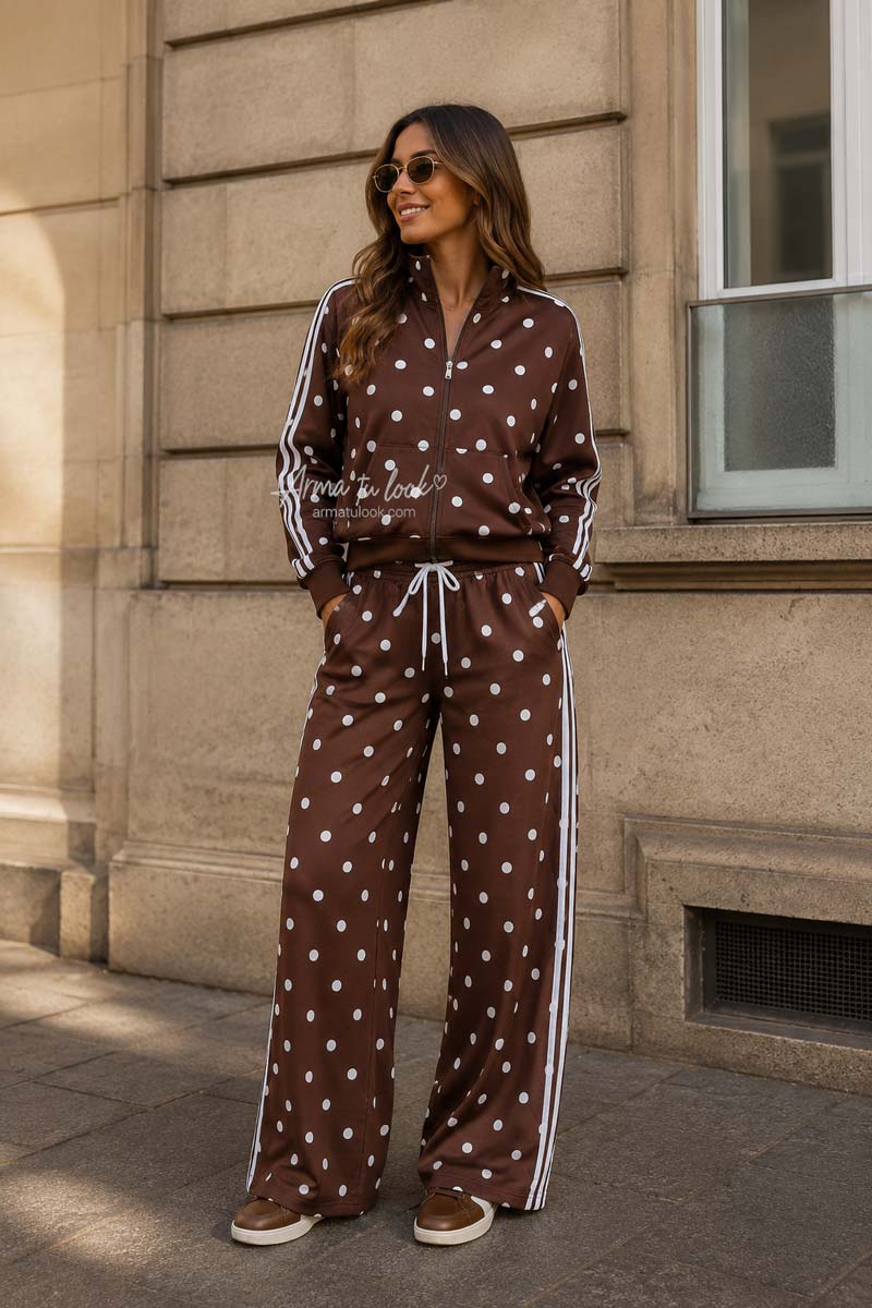 SET GIA POLKA DOTS CASACA Y PANTALON PALAZZO - 1
