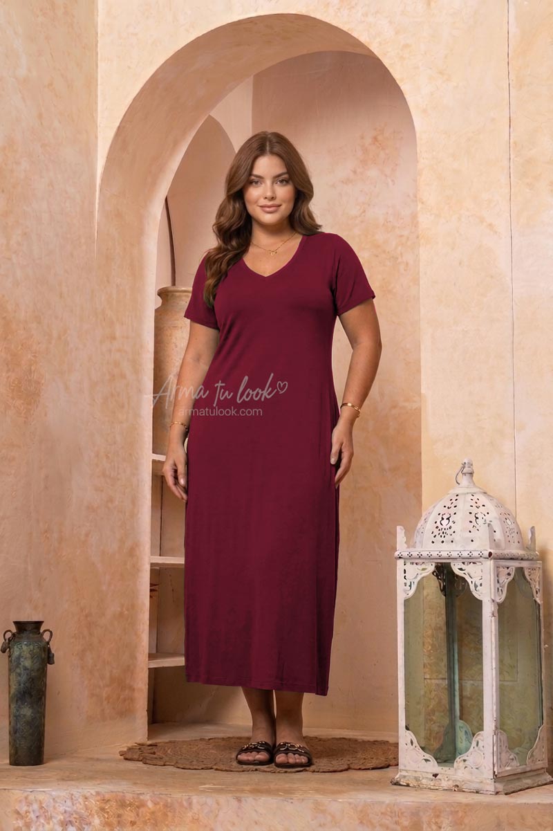 VESTIDO MAGDIEL OVERSIZE DE ALGODÓN CON BOLSILLOS - 1