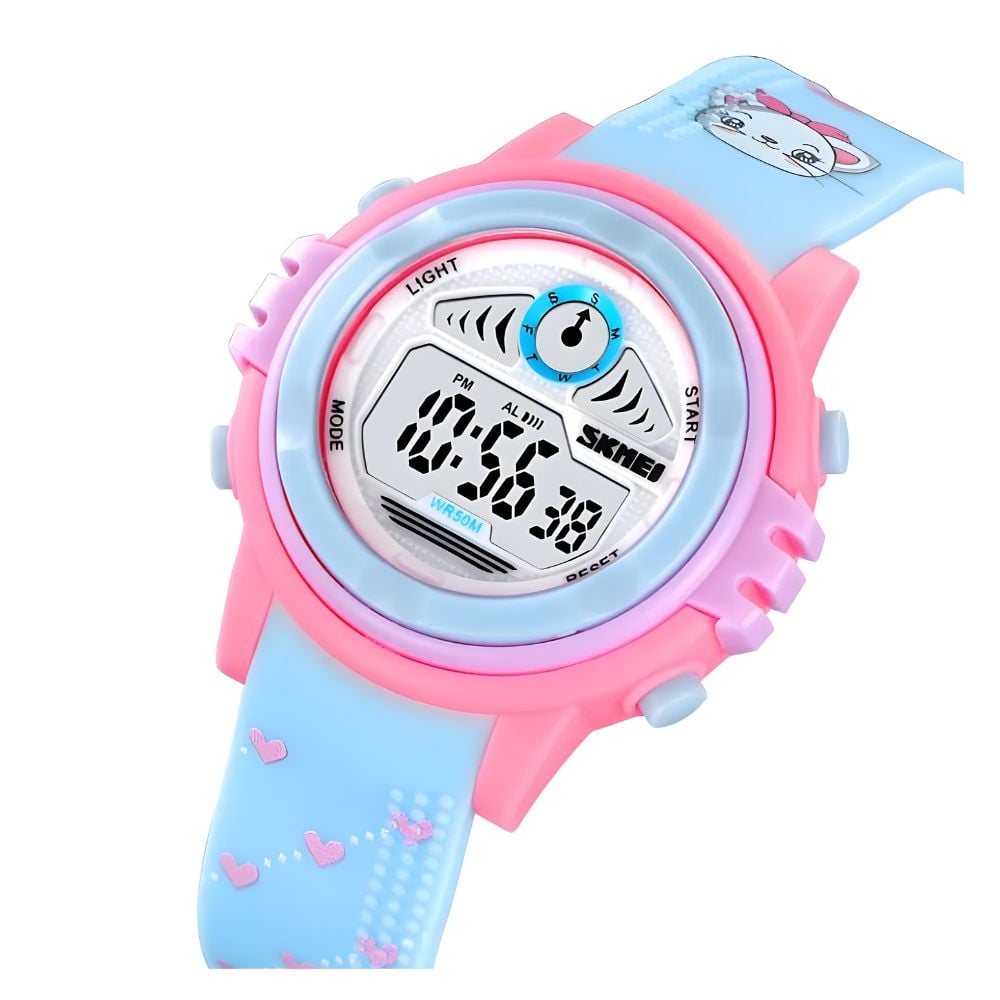 RELOJ DIGITAL DE SILICONA PARA NIÑOS Y NIÑAS MODELO GATA - 1