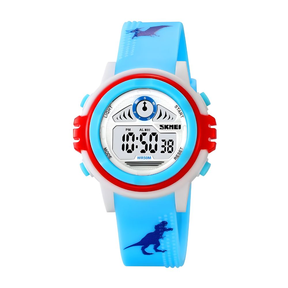 RELOJ DIGITAL DE SILICONA PARA NIÑOS MODELO DINOSAURIO - 1