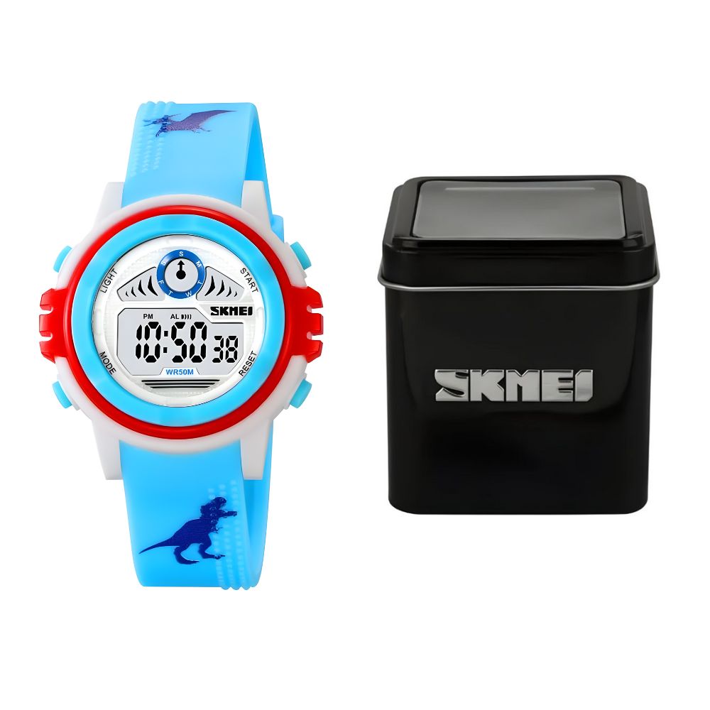 RELOJ DIGITAL DE SILICONA PARA NIÑOS MODELO DINOSAURIO - 5