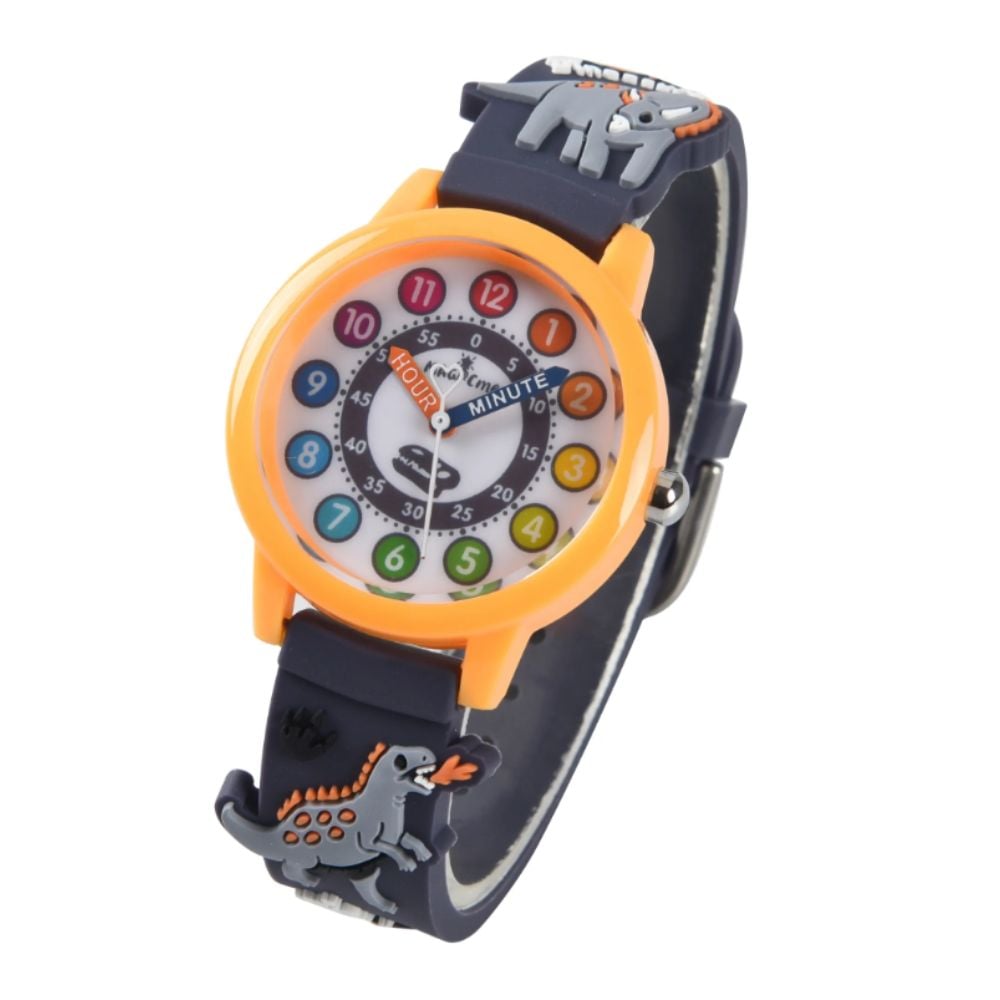 RELOJ DE SILICONA PARA NIÑOS MODELO MUNDO JURÁSICO AMARILLO - 1