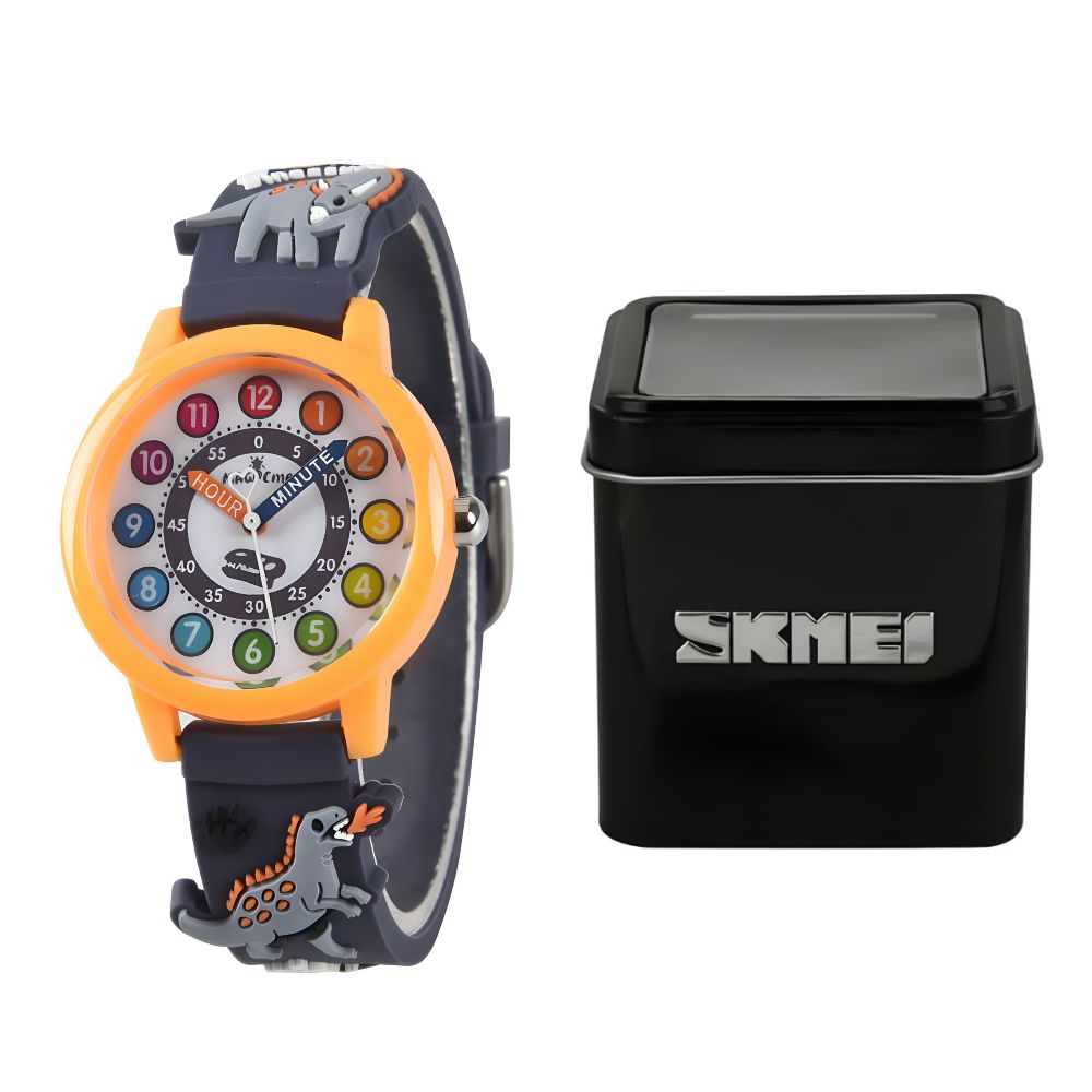 RELOJ DE SILICONA PARA NIÑOS MODELO MUNDO JURÁSICO AMARILLO - 4