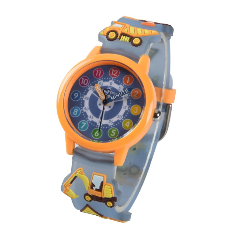 RELOJ DE SILICONA PARA NIÑOS MODELO EXCAVADORA - 1